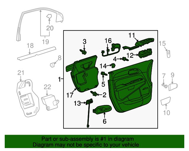 20132017 Buick Enclave Door Trim Panel 84014299 Cary Parts Hendrick Cars