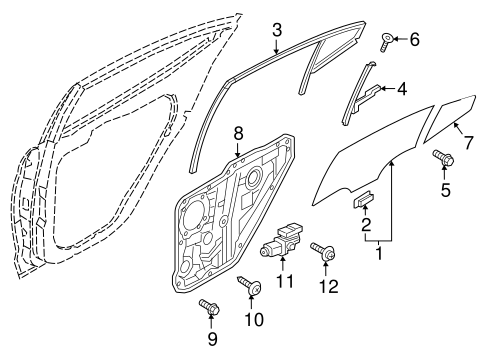 Glass - Rear Door for 2018 Hyundai Elantra | Hyundai OEM Parts Direct
