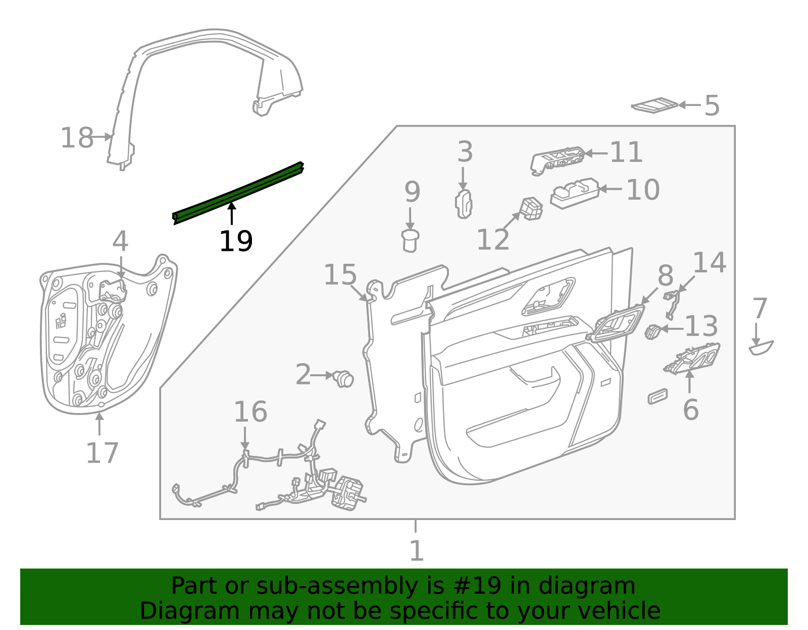 Front Passenger Side Door Window Inner Sealing Strip - Cadillac (84128191)