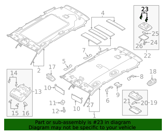 Genuine Hyundai 85220-B8600-VYN Sun Visor Assembly Right