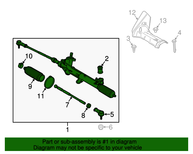 20102013 Ford Transit Connect Rack And Pinion Assembly 7T1Z3A500A