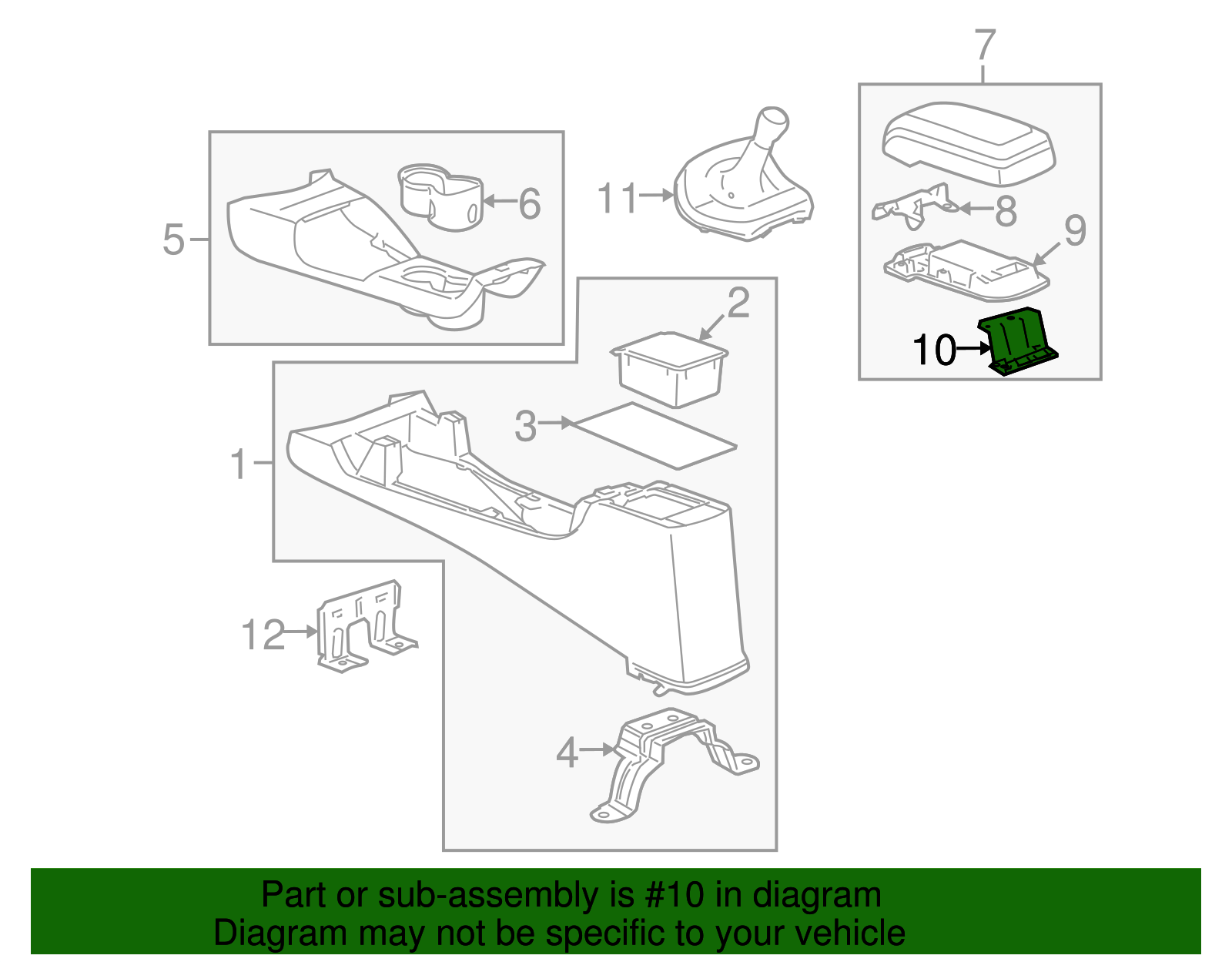 Hinge, F/Floor Console Compt Dr - GM (15174863)