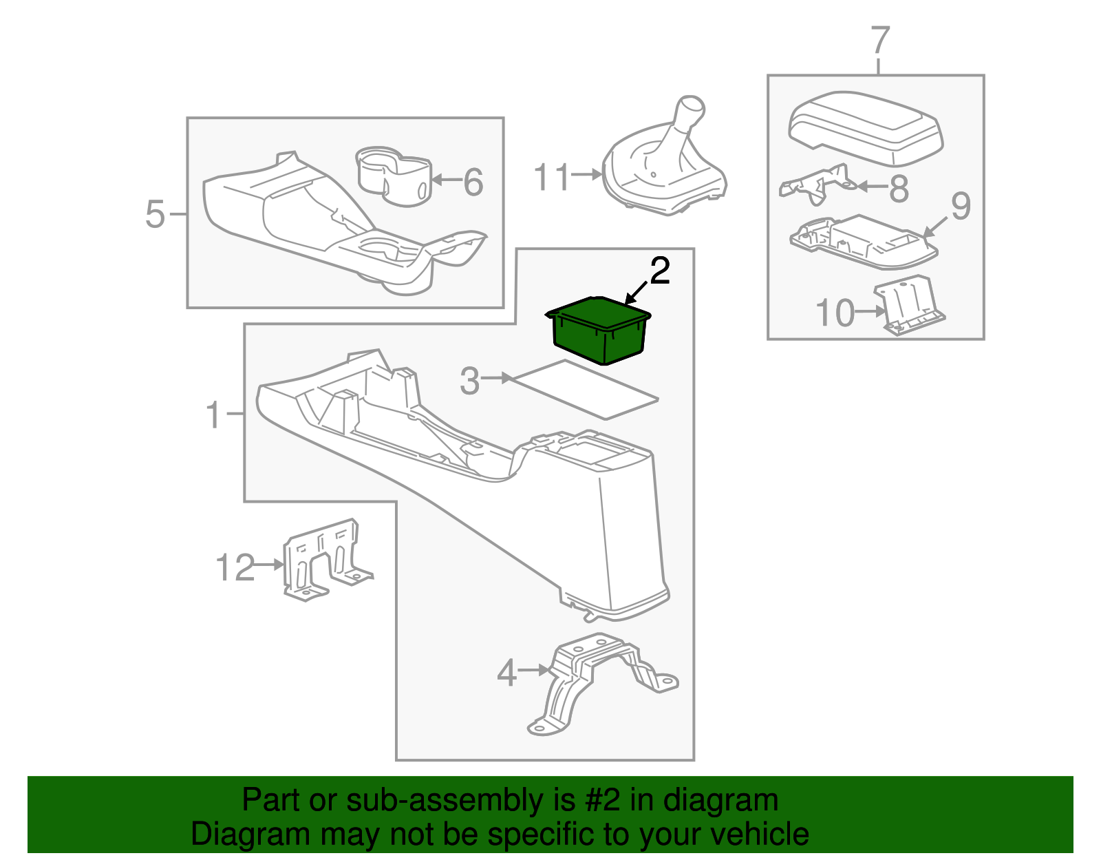 Tray, F/Floor Console Stow - GM (25814236)