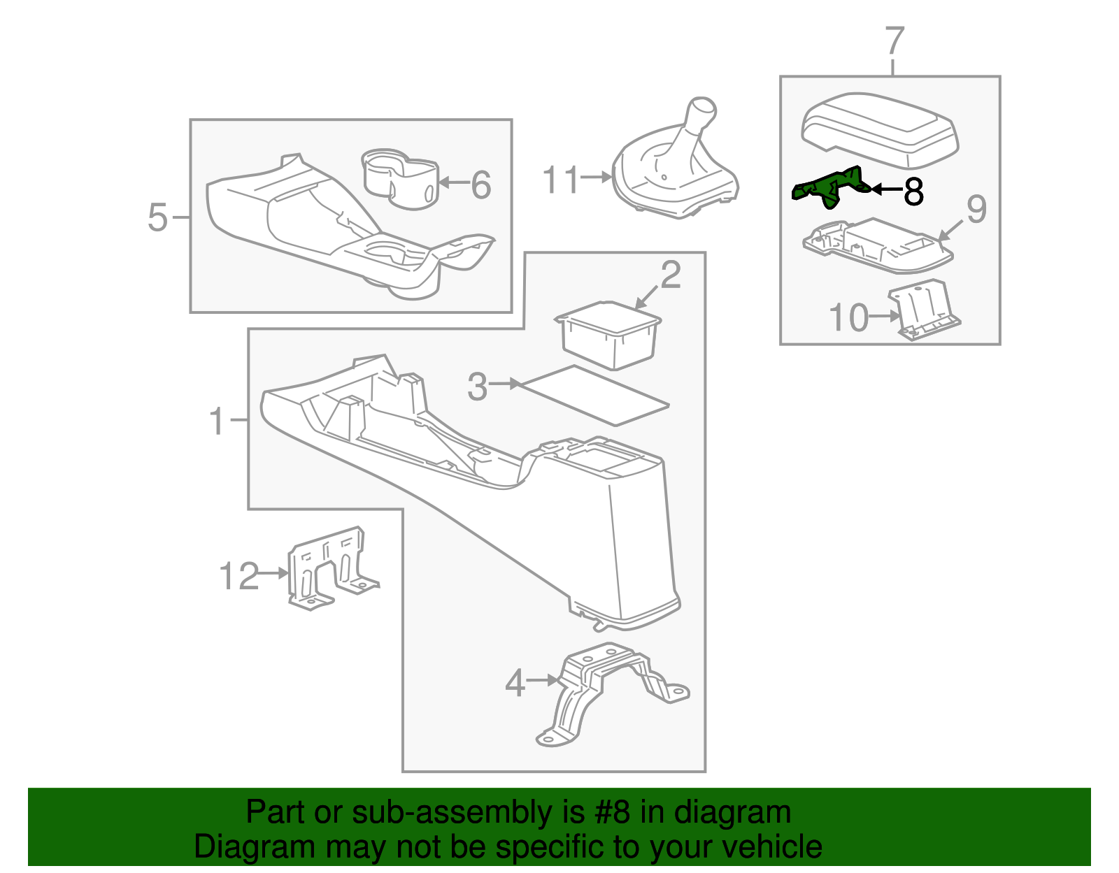 Front Floor Console Compartment Door Latch - GM (15111834)