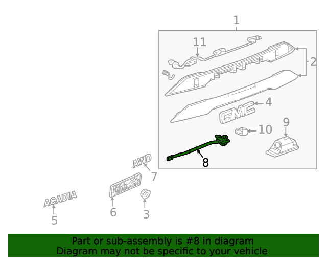 20172019 GMC Acadia Rear Park Assist Camera 23507062