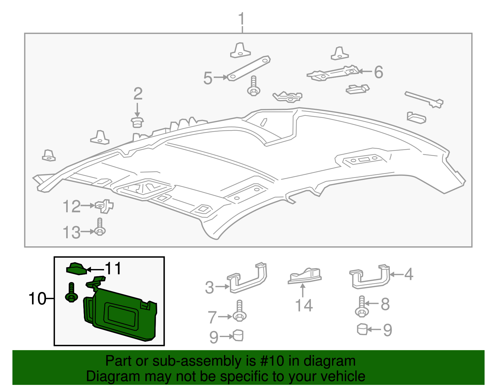 Sun-Visor - Ford (GD9Z-5404104-DA)