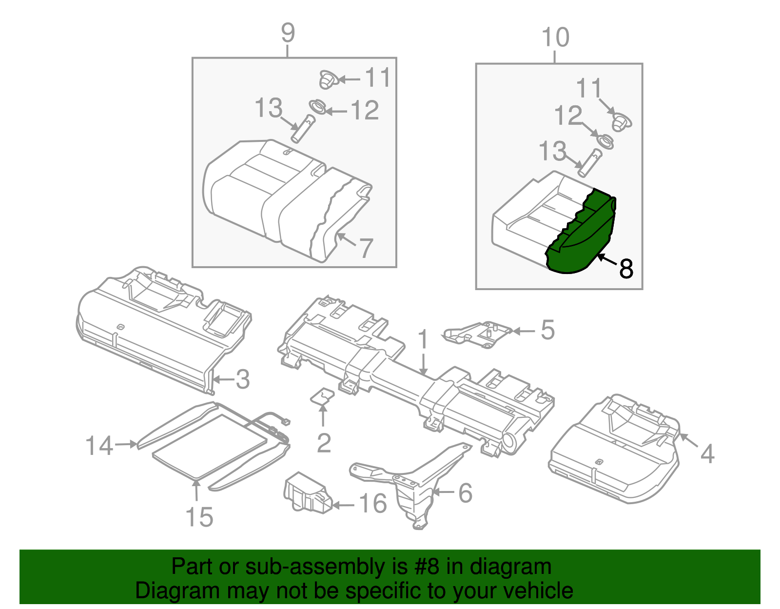 Seat Cushion Pad - Volkswagen (7L6-885-375-AF)