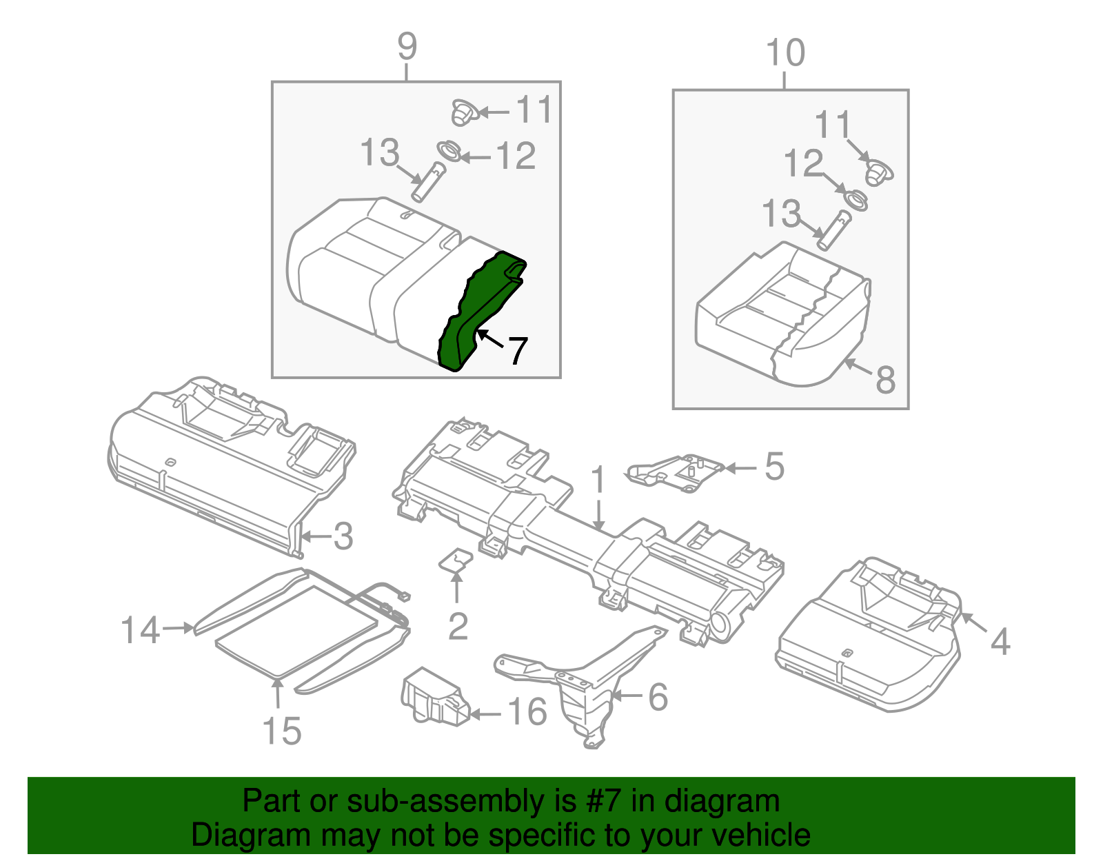 Seat Cushion Pad - Volkswagen (7L6-885-376-AK)