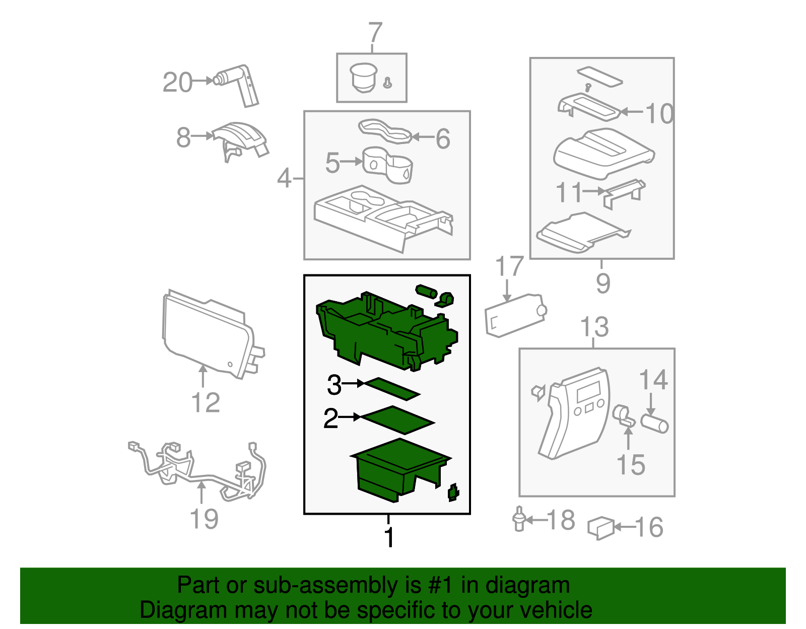 Retainer Assembly-F/Floor Console - GM (25829729)