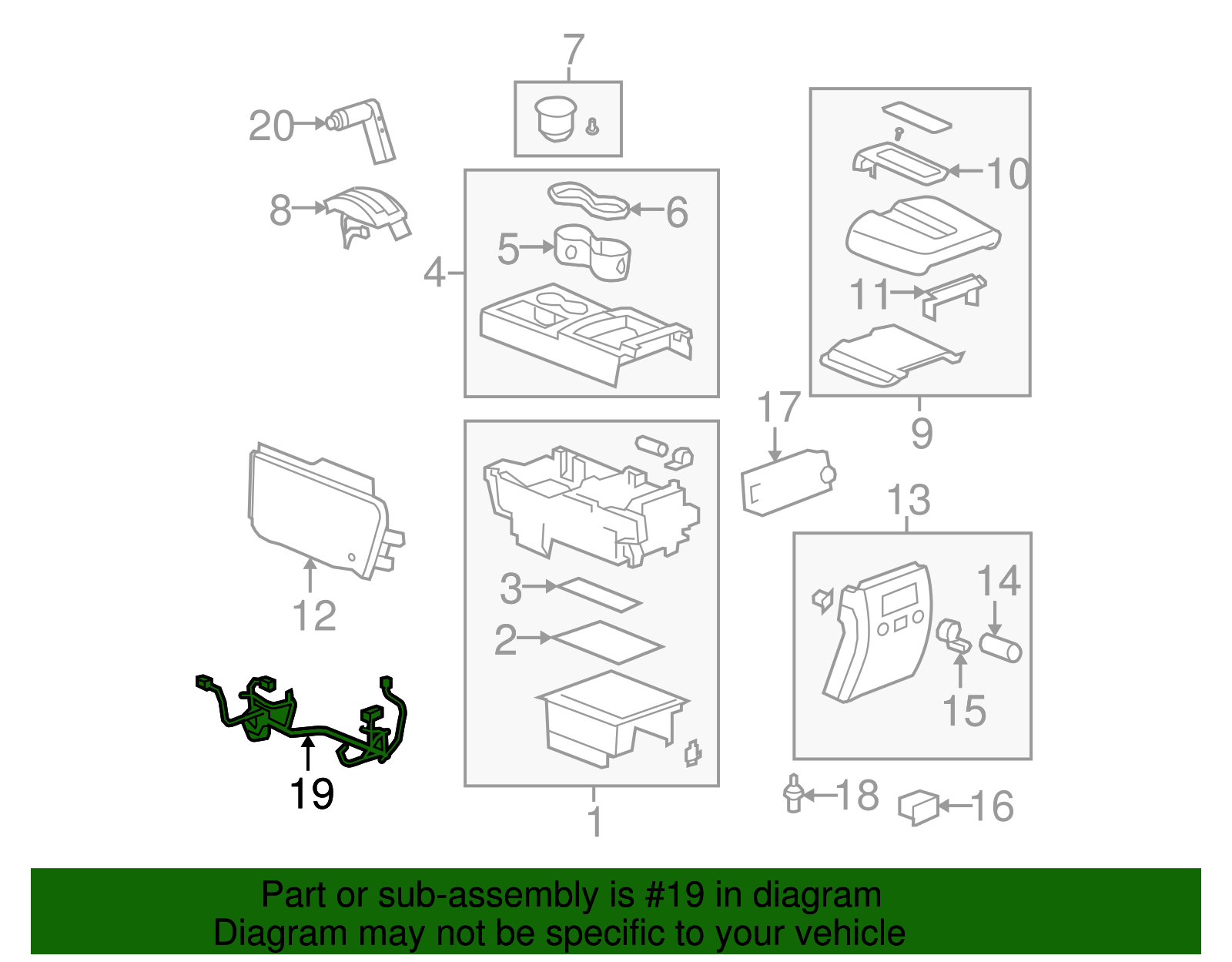 Harness Assembly-F/Floor Console Wrg - GM (25828437)