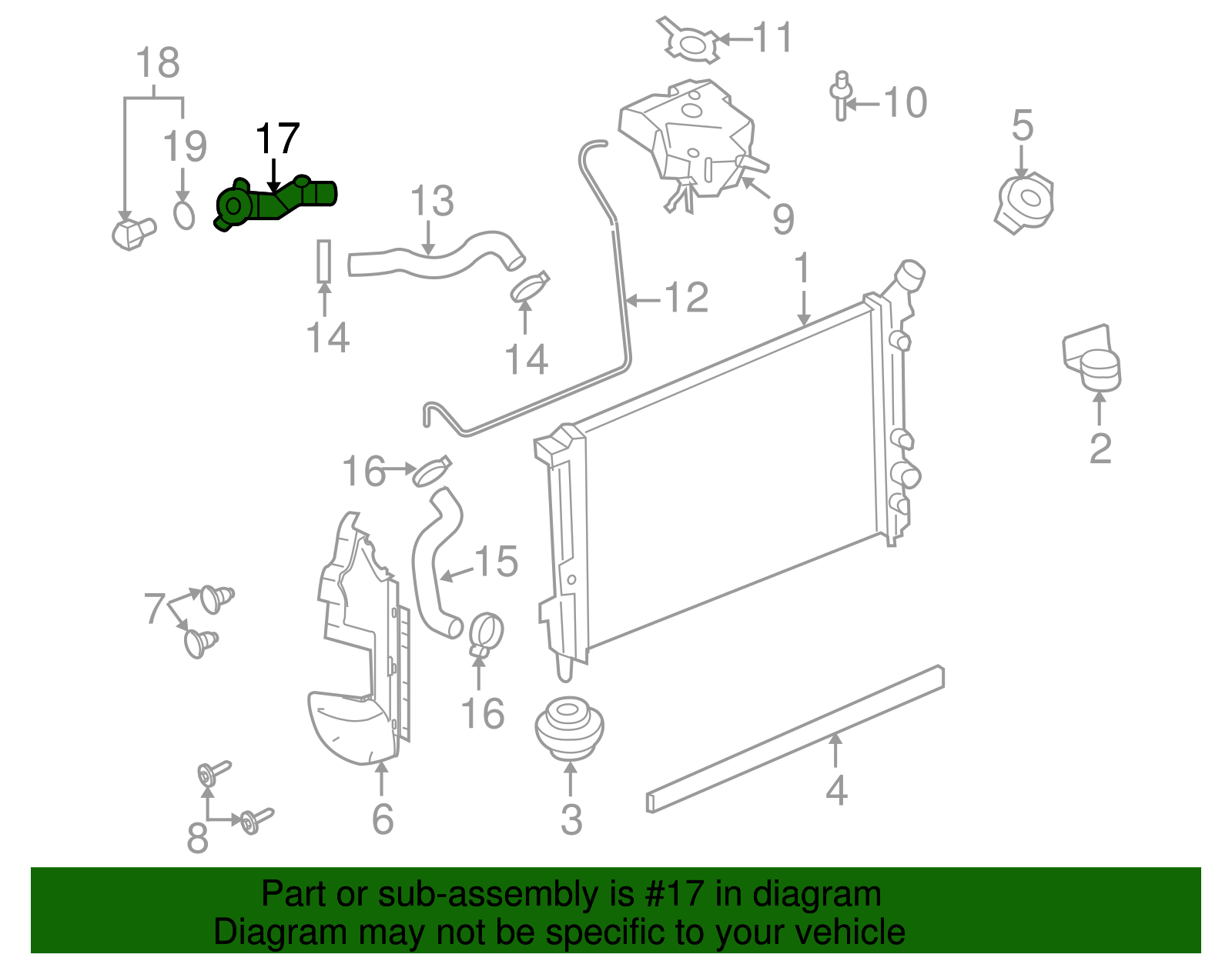 Engine Coolant Water Outlet - GM (10182344)
