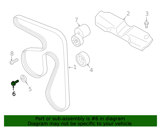 20142022 Subaru Idler Pulley Bolt 23771AA050 Subaru Parts For You