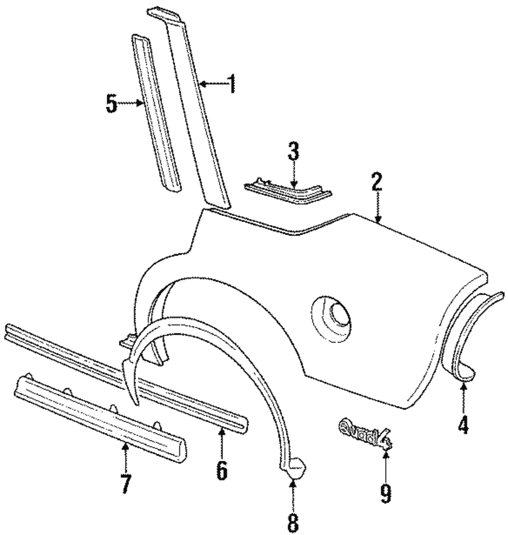 Molding Kit, Q/Panel Center Front - GM (88892200)