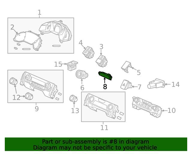 20162021 Honda Civic Air Bag System Status Indicator 77955TBAA01