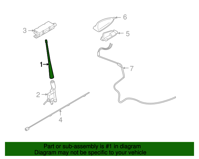 Genuine Antenna Mast for 20062013 Volvo C70 Part 30633898 Over 30