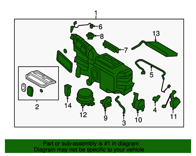 20112014 Ford Edge Evaporator And Housing Assembly CT4Z19B555J