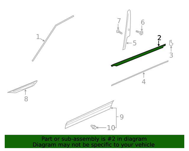 Genuine Belt Molding for 20202021 Land Rover Range Rover Evoque Land