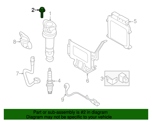 353012B100 Ignition Coil Bolt 20142019 Kia Soul Kia.Parts Store
