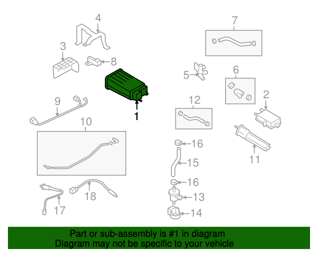 20072012 Hyundai Elantra Vapor Canister 314202H500SJ OEM Parts Online