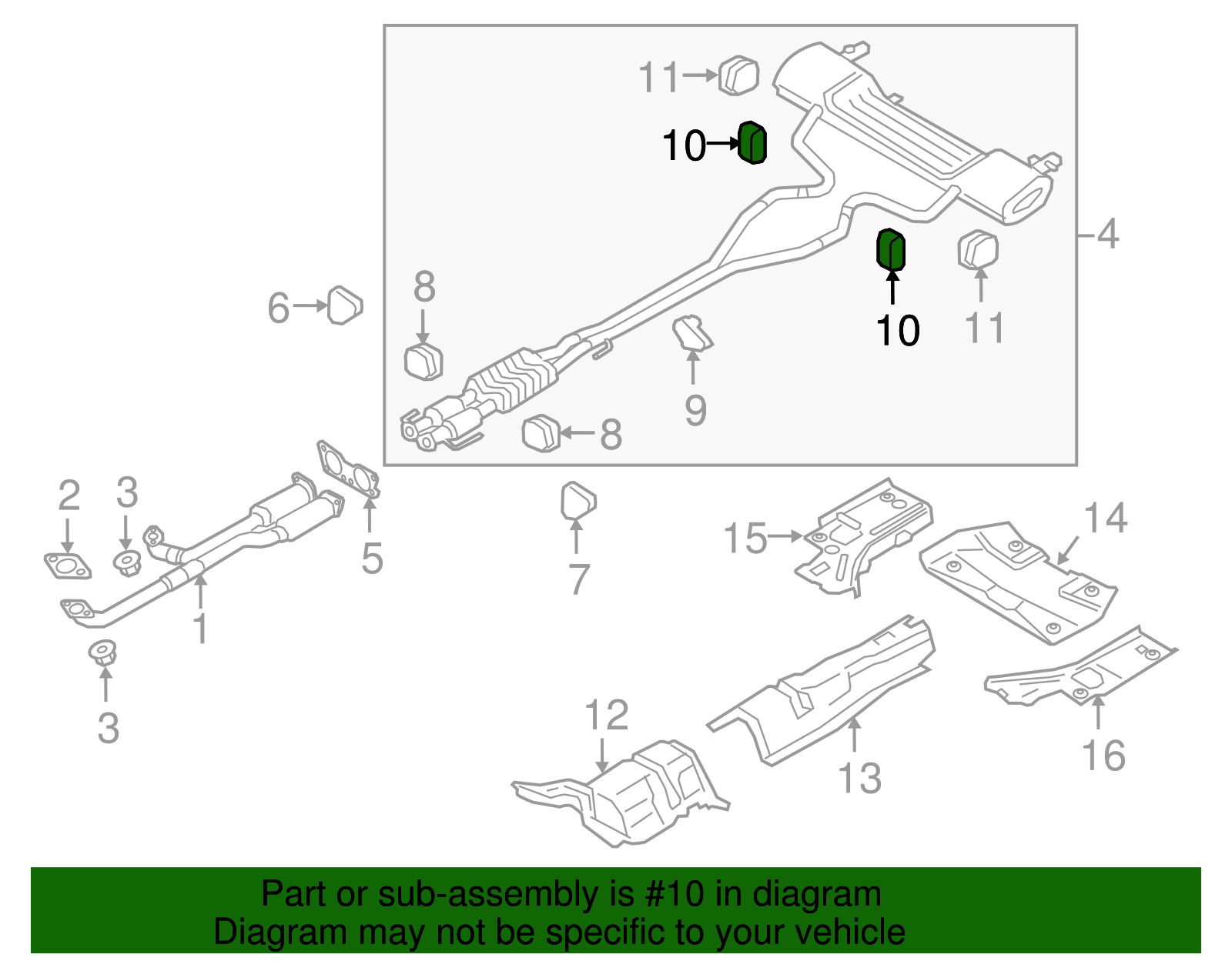Exhaust System Hanger - Ford (GD9Z-5A262-A)
