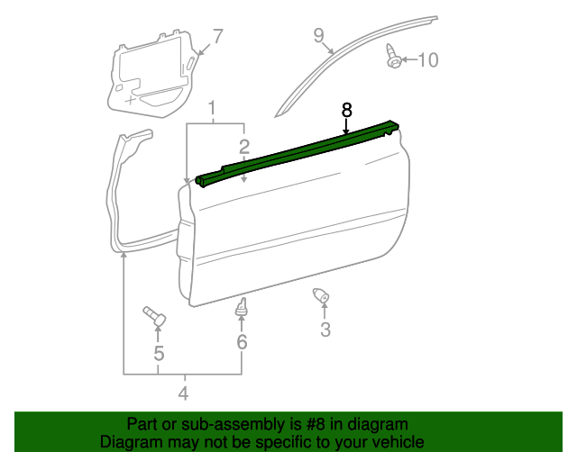 7571006060 Belt Molding 20042008 Toyota Solara Longo Toyota Parts