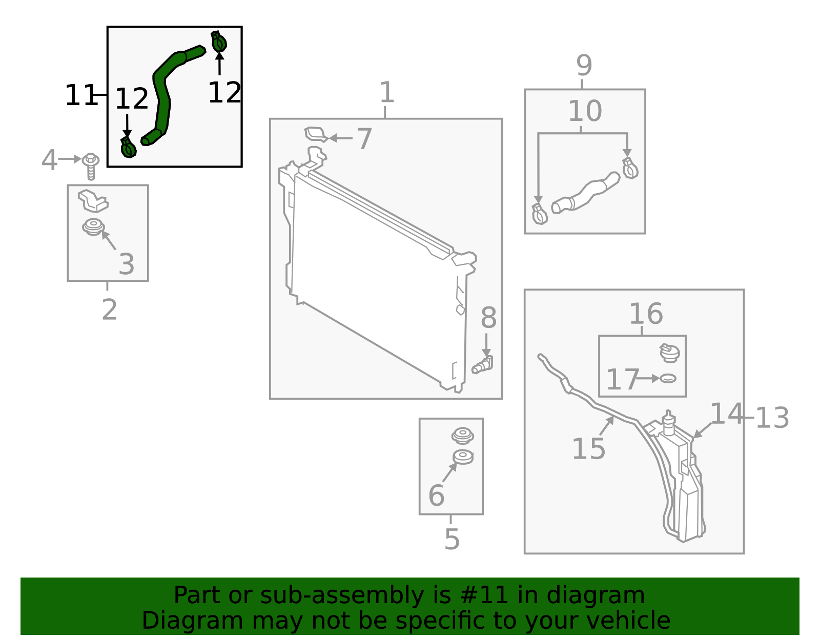 Hyundai - 25415-D2000 - Lower Hose - 2017-2022 Genesis | OEM Hyundai ...