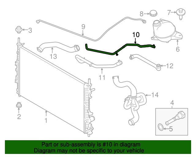 2015-2019 Ford Reservoir Hose CK4Z-8K012-E | QuirkParts