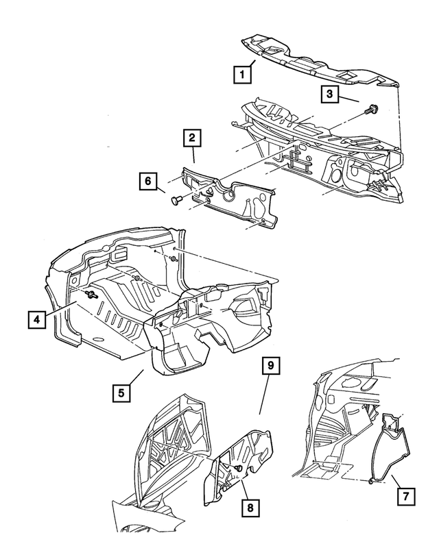 20012004 Dodge Intrepid Hood Silencer 4580566AF My Mopar Parts