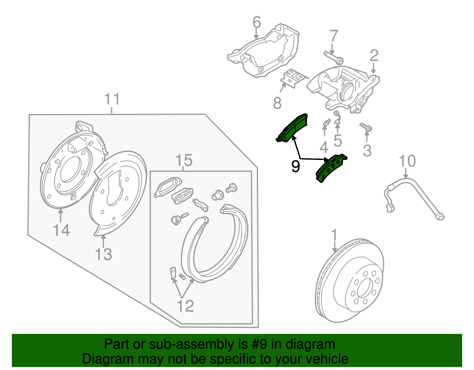 Rear Disc Brake Pad Set - GM (89027184)