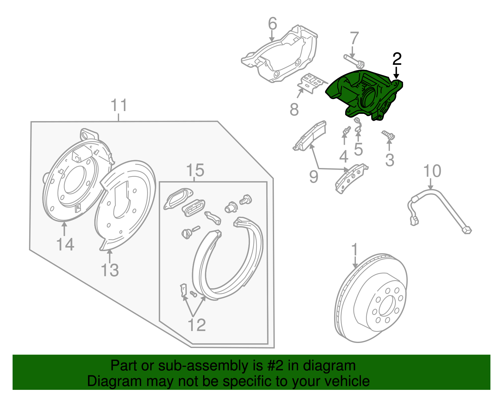 Rear Passenger Side Disc Brake Caliper Assembly - GM (89027178)
