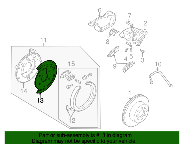 15158972 GM Rear Driver Side Brake Dust Shield GM Parts Store