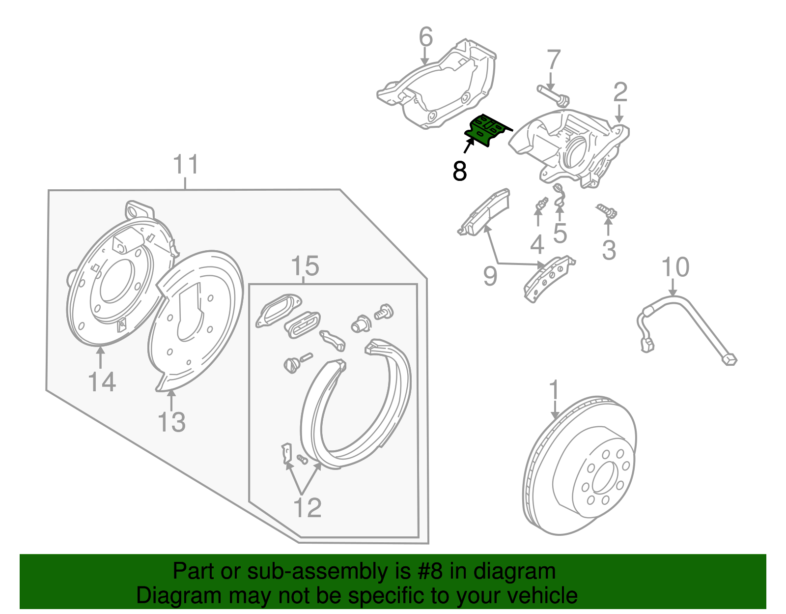Rear Disc Brake Pad Retaining Clip Set - GM (88935804)