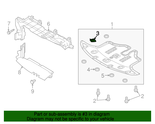 Kia 20162020 Kia Sorento Under Cover Retainer Clip 84219C6000 KIA
