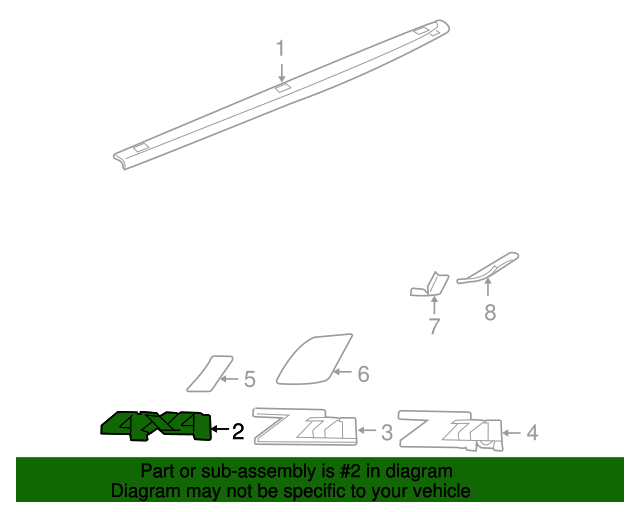 Silverado Windshield Decal 2) 25798300 OEM Chevrolet Gmc Z71 4X4 Decals ...