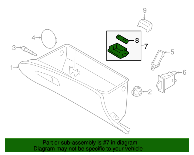 19892021 Hyundai Glove Box Lamp 9262033000 OEM Parts Online