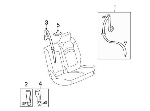 Second Row Seat Belts For 2015 Chevrolet Traverse Newgmparts Com