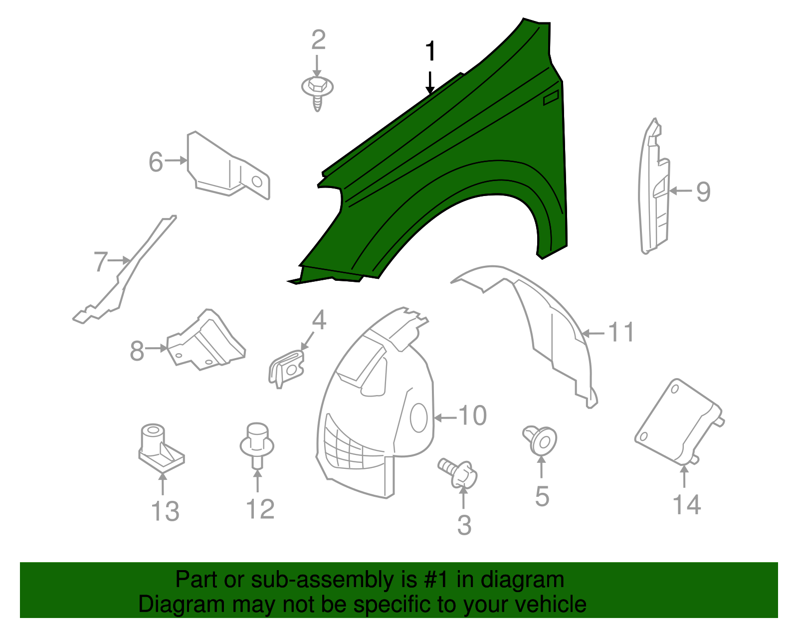 Front Driver Side Fender - GM (93178666)