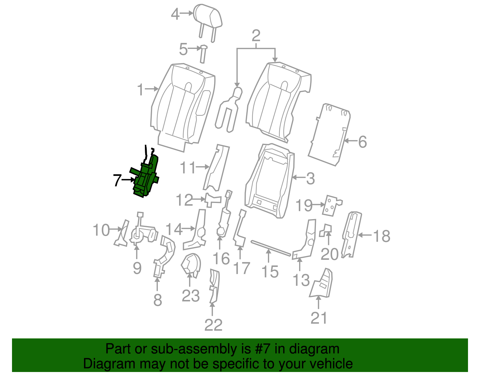Driver Seat Back Lumbar Support - Buick (25785697)