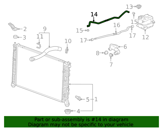 20202023 GM Engine Coolant Air Bleed Hose 85511928 Auto Parts Express