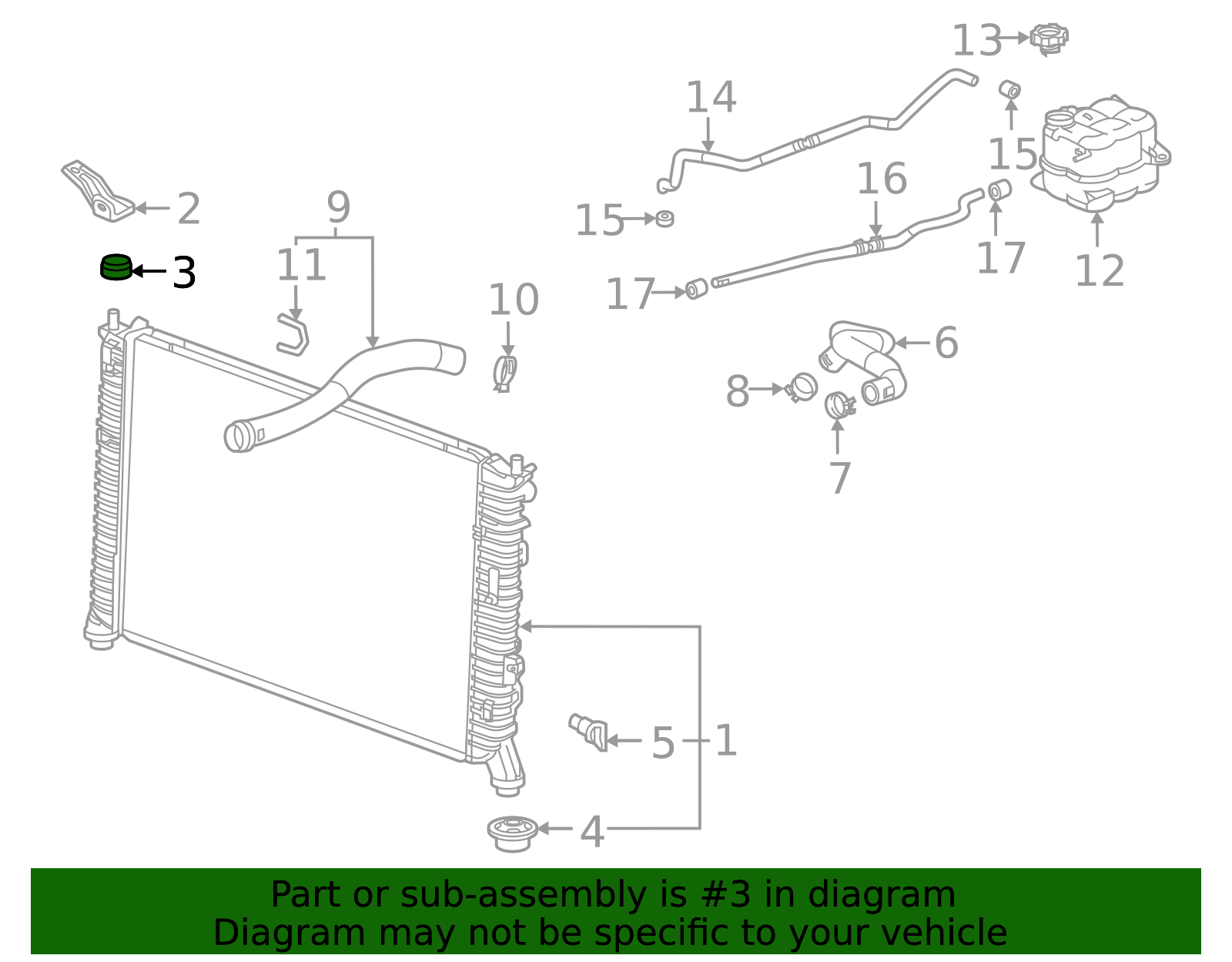 Radiator Upper Insulator - Cadillac (84130582)