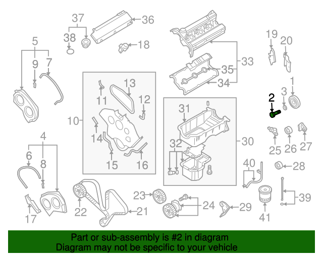 20032006 Kia Sorento OEM NEW 0306 Kia Sorento Sport Utility Crankshaft Pulley Bolt Set