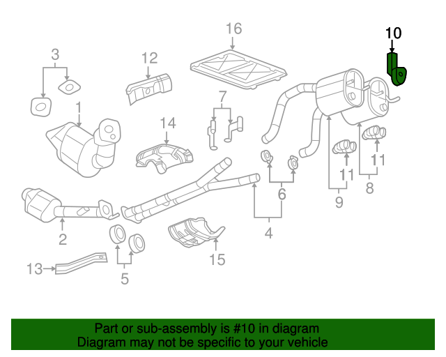 20042013 GM Exhaust Pipe Rear Hanger 22822466 GM