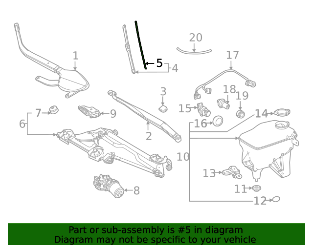 8521462030 Wiper Blade Refill 20162020 Toyota Mirai Longo Toyota