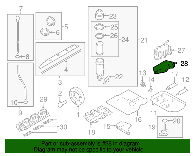 20052017 Audi Oil Cooler Gasket 06E117070J Genuine Audi Parts