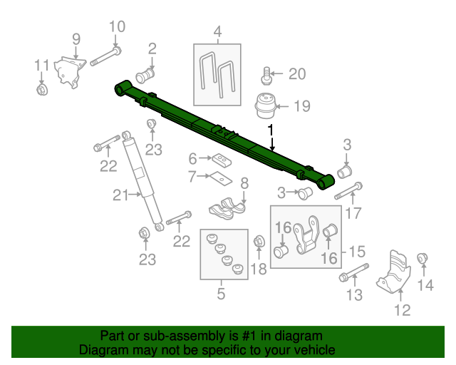 20092014 Ford F150 Leaf Spring DL3Z5560A Blue Springs Ford Parts
