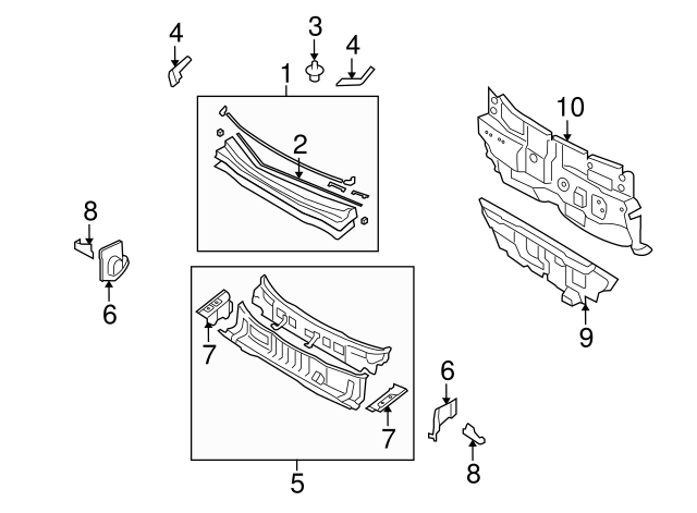 Left Genuine Hyundai 66756-2H010 Cowl Side Panel