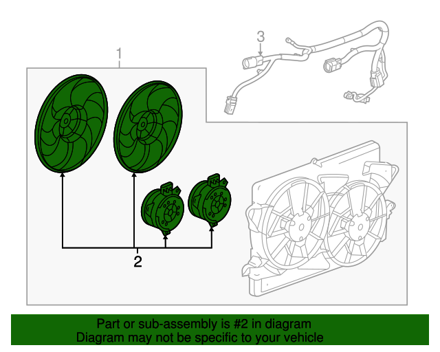 20172019 Buick LaCrosse Fan & Motor Driver's Side (LH) 84000792