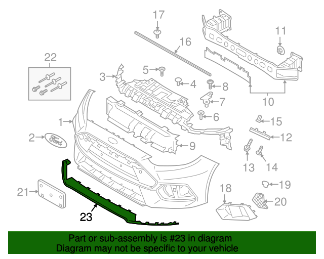G1EZ17626A Lower Deflector 20162018 Ford Focus Lasco Auto Parts