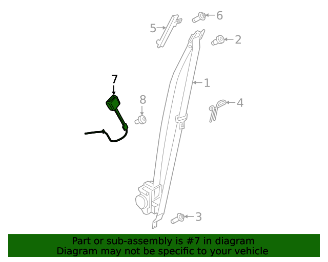 Belt Latch 9Y0857755D Porsche Marin