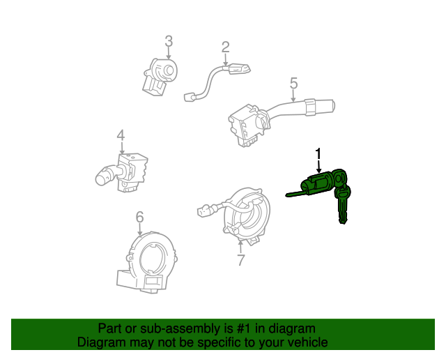 20032008 Pontiac Vibe Ignition Lock Cylinder with Key 88969899
